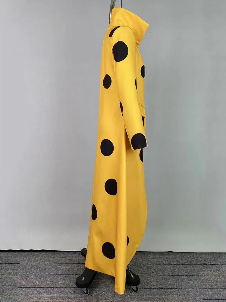 Beautyblue Polka-Dot Woolen Coat