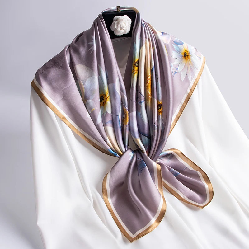 100% Natural Silk Square Scarf