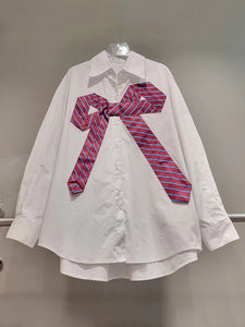 Striped Bows Loose Shirt