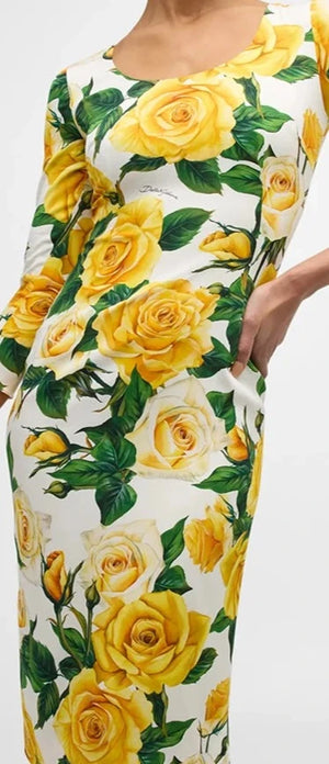 Hit Color Floral Printing Elegant Dresses