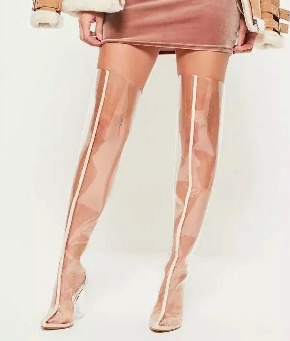 Transparent PVC Thigh High Boot