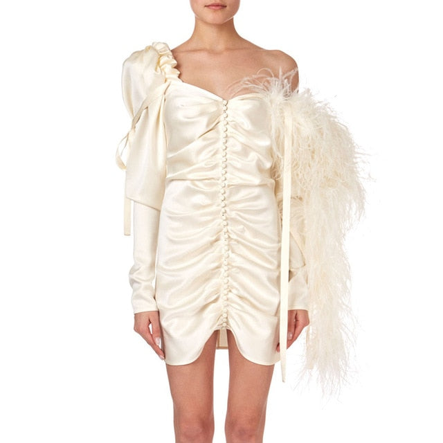 Chic Silk Feather Dress