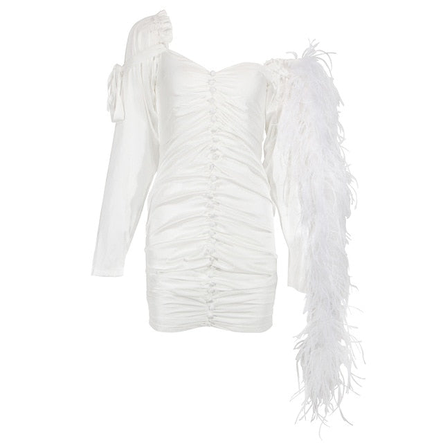 Chic Silk Feather Dress