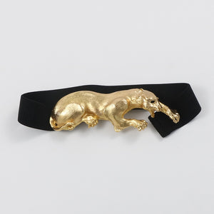 High Quality Original Design Gold Elephant Leather , Elastic Belt