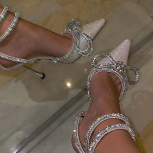 Glitter Crystal Rhinestones Bowknot Shoes