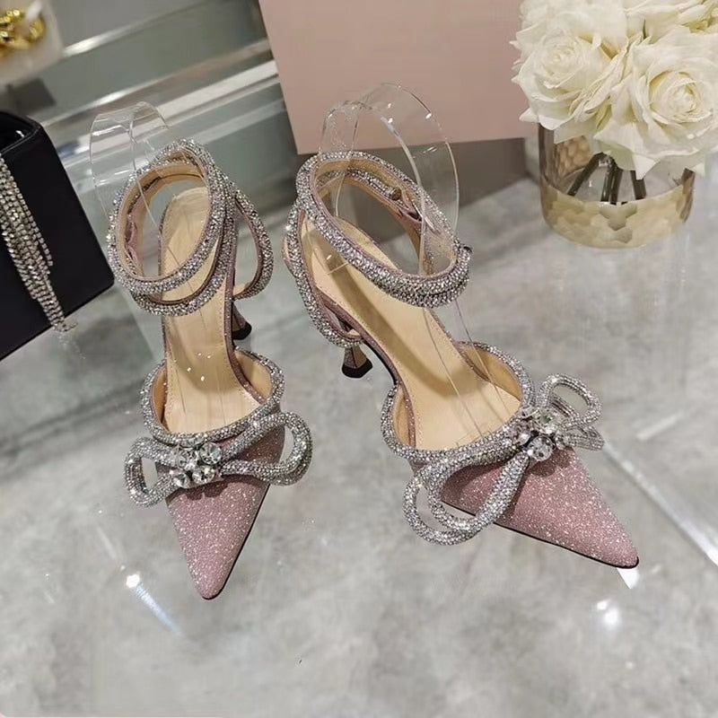 Glitter Crystal Rhinestones Bowknot Shoes