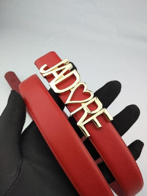 Multi Color Lovers Heart Buckle Leather Belt