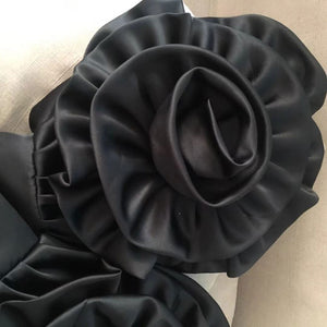 Big Flower White/Black Satin Accessories Sleeve