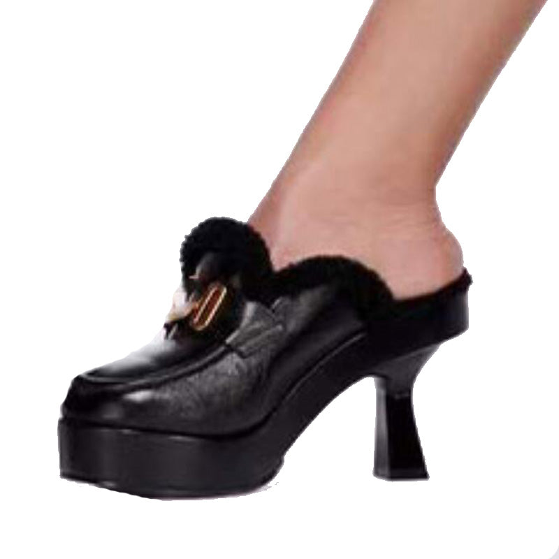 Thick High Heel Platform Slipper